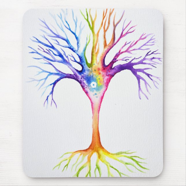 Großer farbenfroher neuronaler Baum Mousepad (Vorne)