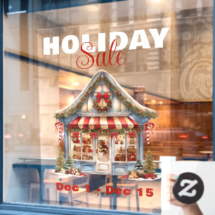 GROSSER FERIENVERKAUF CHRISTMAS SHOP FENSTERAUFKLEBER