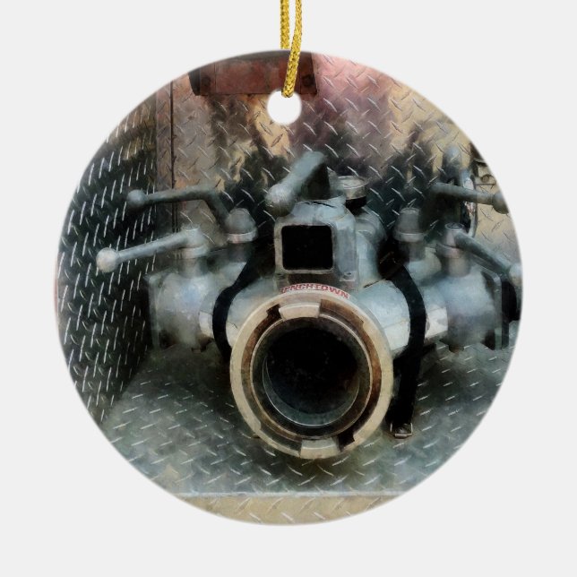 Großer Feuerlöschlauch Keramikornament (Vorne)