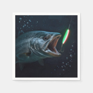 Großer Fisch mit Neonköder Serviette