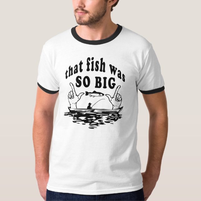 Großer Fisch-Schwarzweiss-T - Shirt (Vorderseite)