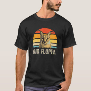 Großer Floppa-Meme Süße Karakal-Katze Blau Retro V T-Shirt