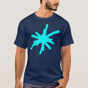 Großer Funken - cyan-blau auf Dunkelheit T-Shirt