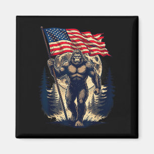Großer Fuß Bigfoot Sasquatch Amerikanische Flagge Magnet