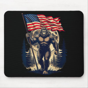 Großer Fuß Bigfoot Sasquatch amerikanische Flagge  Mousepad