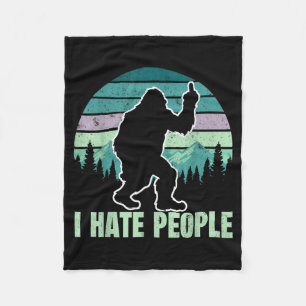 Großer Fuß Ich hasse Leute Mittelfinger Sasquatch Fleecedecke
