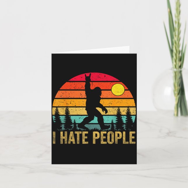 Großer Fuß Sasquatch Ich hasse Leute Lustiger Bigf Karte (Vorderseite)