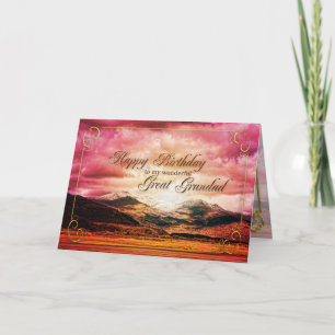 Großer Geburtstag, Sonnenuntergang über den Bergen Karte