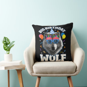 Großer Geburtstags-Wolf für Wölfe Kissen