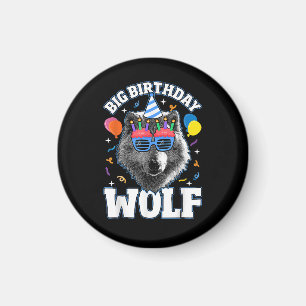Großer Geburtstags-Wolf für Wölfe Magnet