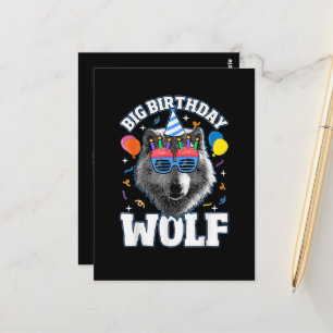 Großer Geburtstags-Wolf für Wölfe Postkarte