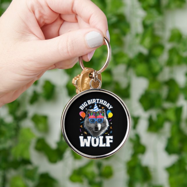 Großer Geburtstags-Wolf für Wölfe Schlüsselanhänger (Hand)