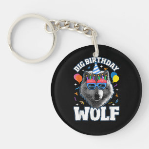 Großer Geburtstags-Wolf für Wölfe Schlüsselanhänger