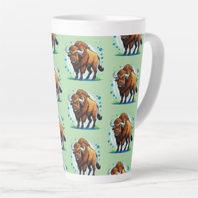 großer gehörnter Bison Milchtasse (Rechte Ecke)