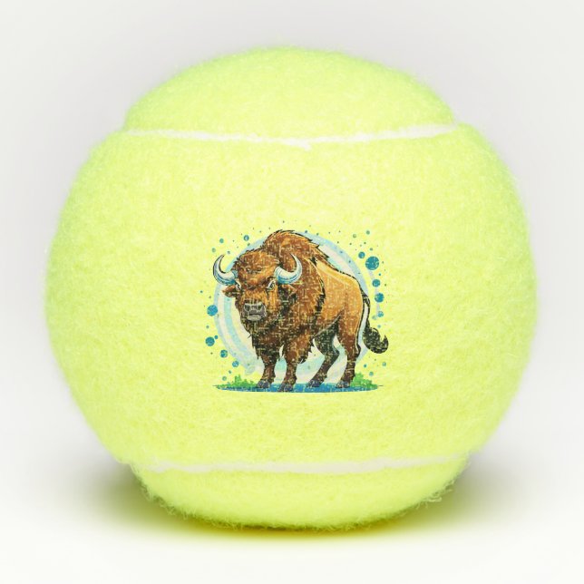 großer gehörnter Bison Tennisbälle (Vorderseite)