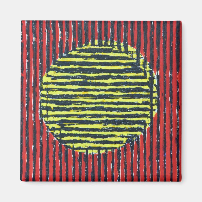 Grosser Gelber Sonnenfleck mit roten und schwarzen Magnet (Vorne)