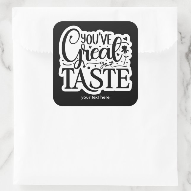 Großer Geschmacksaufkleber Quadratischer Aufkleber (Tasche)