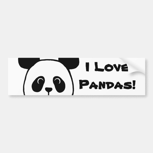 Großer Gesichts-Panda-Cartoon Autoaufkleber (Vorne)