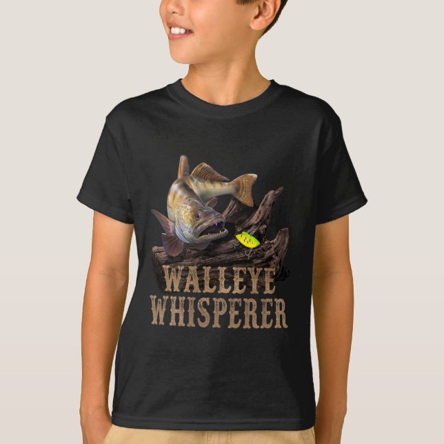 Großer Glasauge mit Angelköder zeichnet Glasaugen- T-Shirt (Vorderseite)