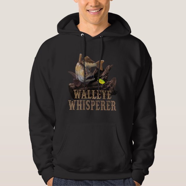 Großer Glasauge mit Angelköderzeichnung Hoodie (Vorderseite)