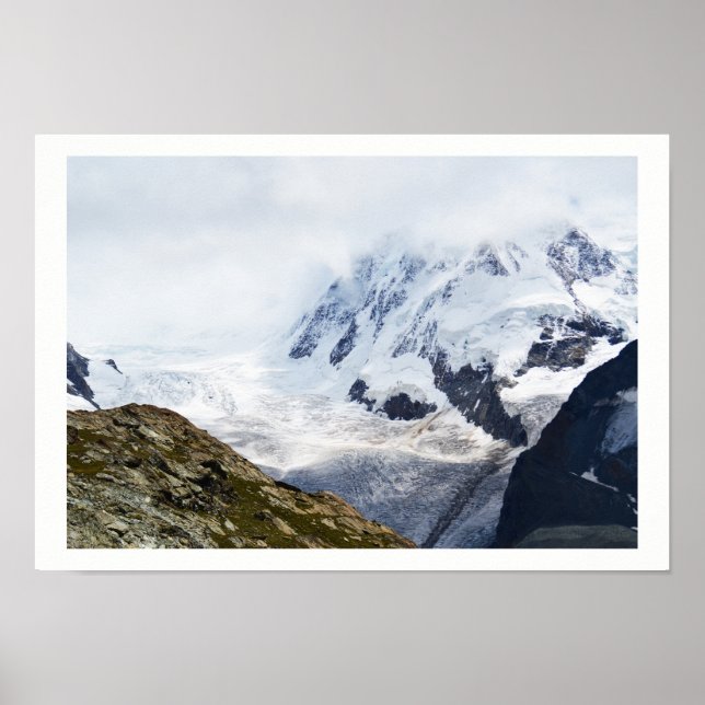 Grosser Gletscher in den Schweizer Alpen Poster (Vorne)