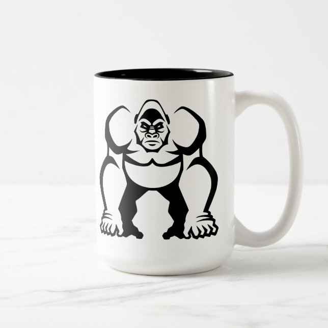 Großer Gorilla Zweifarbige Tasse (Rechts)