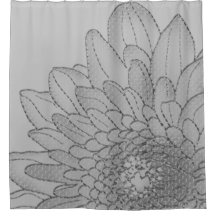 Großer grafischer grauer Duschvorhang der