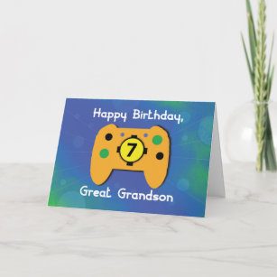 Großer Grandson 7 Jahre alter GeburtstagsspielCont Karte