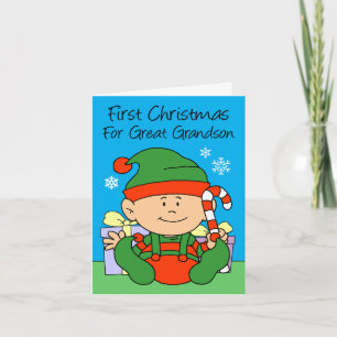 Großer Grandsons erster Weihnachtself Feiertagskarte