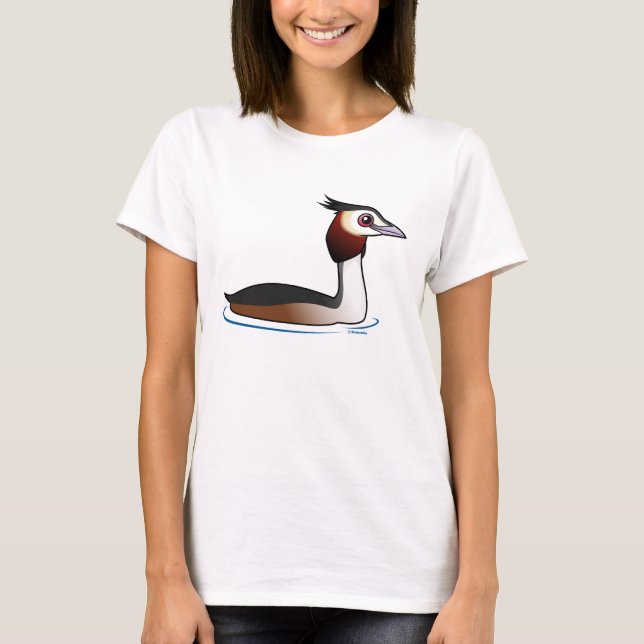 Großer Grebe mit Haube T-Shirt (Vorderseite)