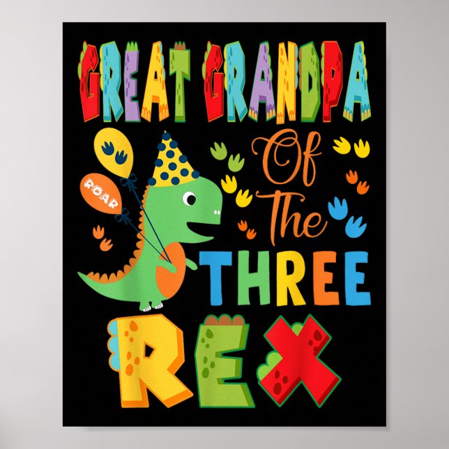 Großer Großvater des 3. Rex 3. Boy Dinosa Poster (Vorne)