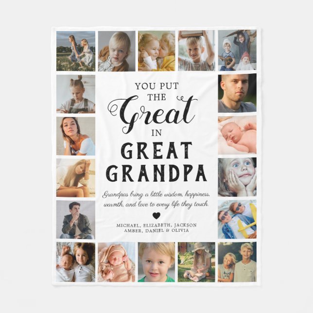 Großer Großvater Foto Fleece Blanket (Vorderseite)