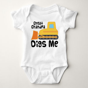 Großer Großvater gräbt mich Planierraupen-LKW Baby Strampler