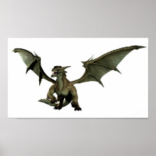 Großer Grüner Drache Poster