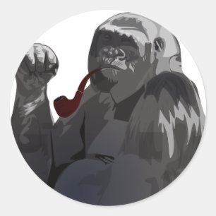Großer grüner Gorilla Runder Aufkleber