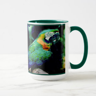 Großer grüner Macaw bei Dewlight Tasse