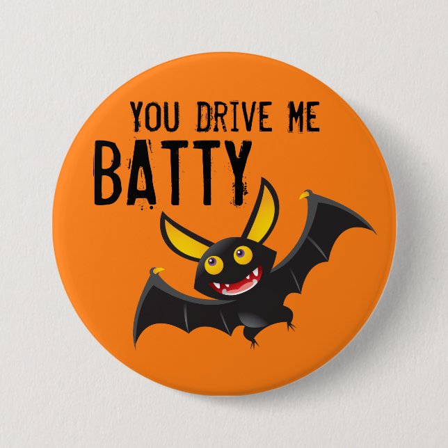 Großer Halloween-Fledermaus-Rundbutton, 3 Zoll Button (Vorderseite)
