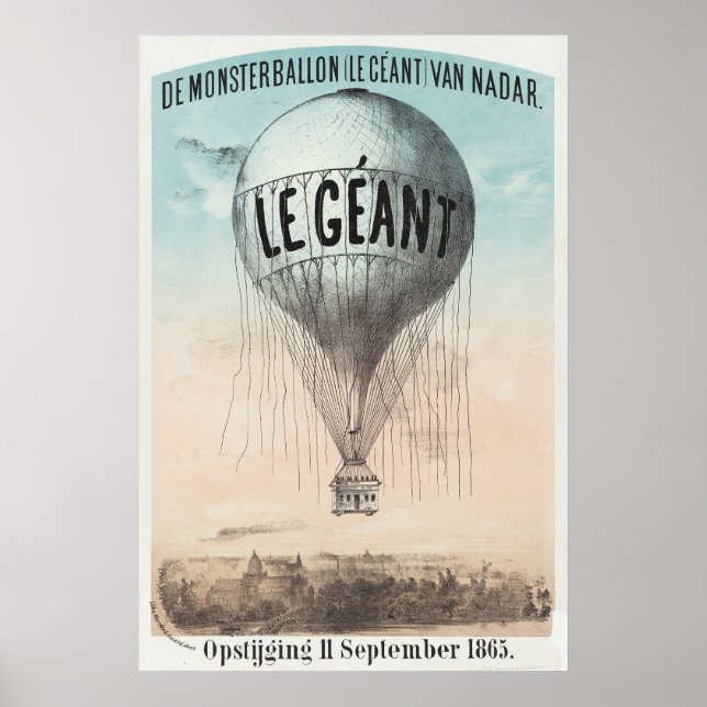 Großer Heißluftballon Poster (Vorne)