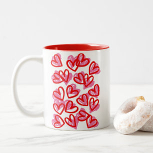 Großer Herz-Valentinstag Zweifarbige Tasse