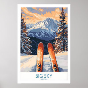 Großer Himmel Kunstprint - Skifahren Poster 1