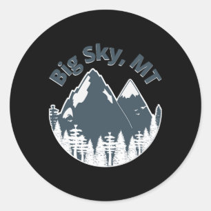 Großer Himmel Mt Berge Wandern Klettern Camping Un Runder Aufkleber