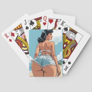 Großer Hintern Retro-Mädchen Kunst Poker Spielkart Spielkarten