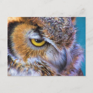 Großer Horned Owl Bird Goldenes Auge Postkarte