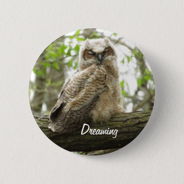 Großer Horned Owl Newborn-Button Button (Vorderseite)