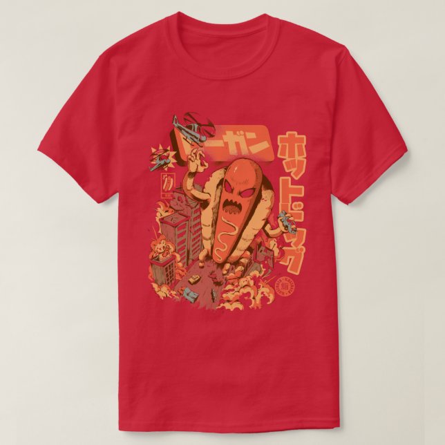 Großer Hot Dog T-Shirt (Design vorne)