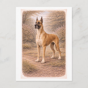 Großer Hund im Vintage-Stil Postkarte