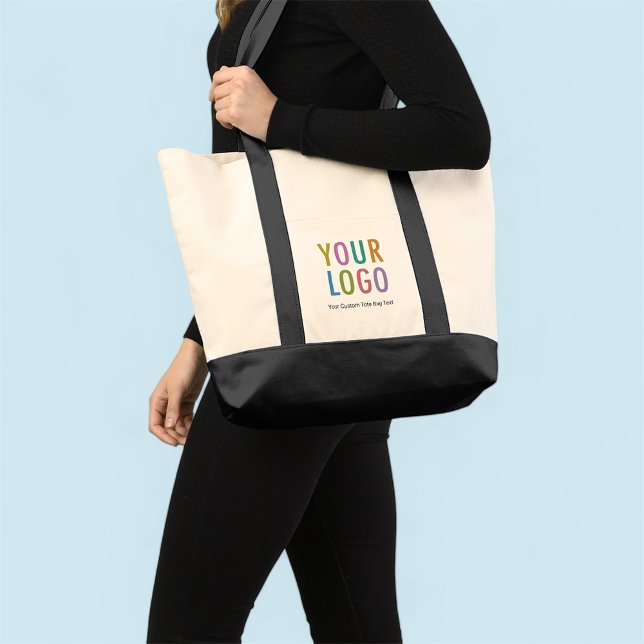 Großer Impulse Leinwand Tag Logo-Schwarz Tragetasche (MISOOK Impulse Large Tote Bag with Logo)