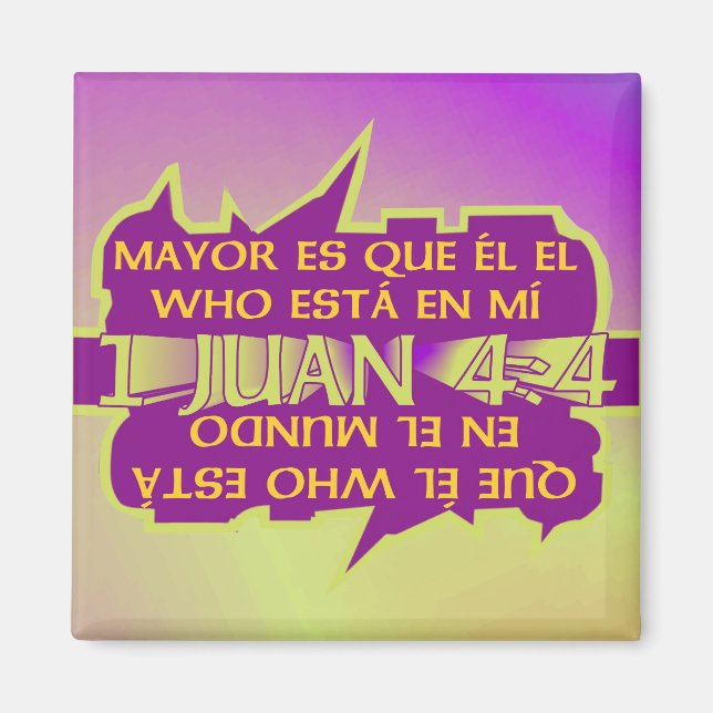 Größer ist er I Esp I Square Magnet (Vorne)