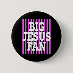 Großer Jesus-Fan Gestreifter Großer Jesus-Fan Prep Button