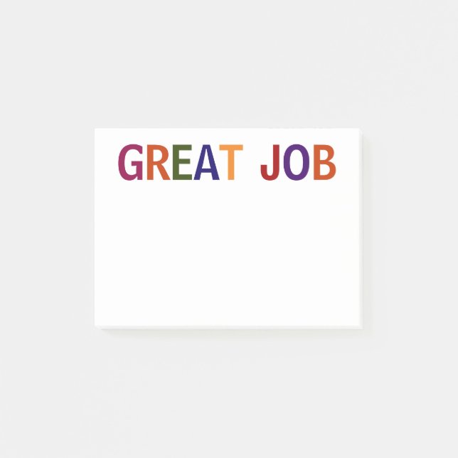 Großer Job mehrfarbig Post-it Klebezettel (Vorderseite)